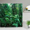 Rideaux de douche Paysage Forestier Plantes Tropicales Vertes Arbre de Palmier Fleurs Feuilles Jardin Scenery Naturelle Rideau de Bain Décor de Salle de Bain