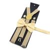 Men Kids Yellow Khaki Brown Suspender Bowtie Set Elastic Adjustable Y-Back Braces Straps Daily Father-Child Braces Accessory