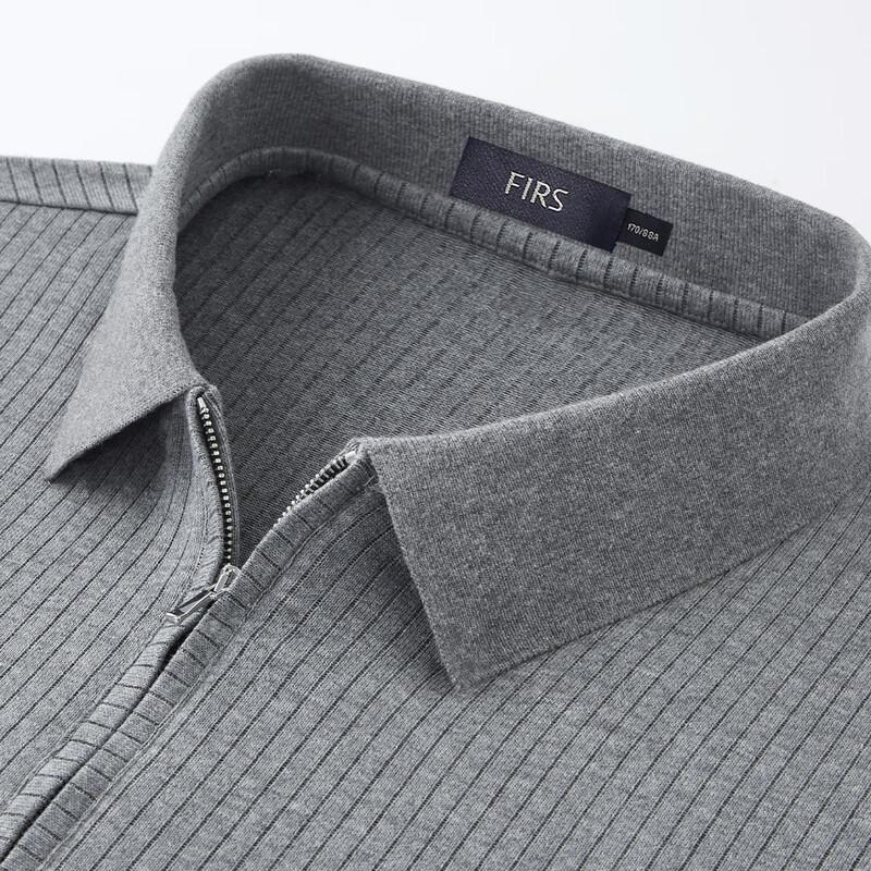 FIRS Men's Jacquard Zipper Polo Shirt