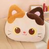 Cute Black Cat Sofa Three Flower Cat Throw Pillow Children's Plush Cat Gift