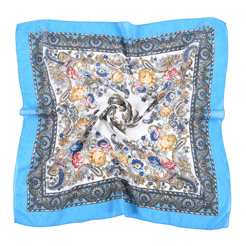 70*70Cm Spring Summer Russian Square Scarf Women Luxury Paisley Print Bnadana Headband Scarves Babushka Handkerchief Head Wraps