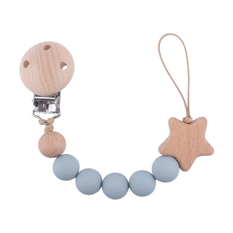 Baby Pacifier Chain Silicone Beads Soother Nipple Clip Infant Dummy Holder Strap for Baby Chew Toy Teether Teething BPA Free