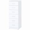 6 Drawer Dresser Tall Chest Of Drawers For Bedroom With Anti Tip 40x40x110 Cm White