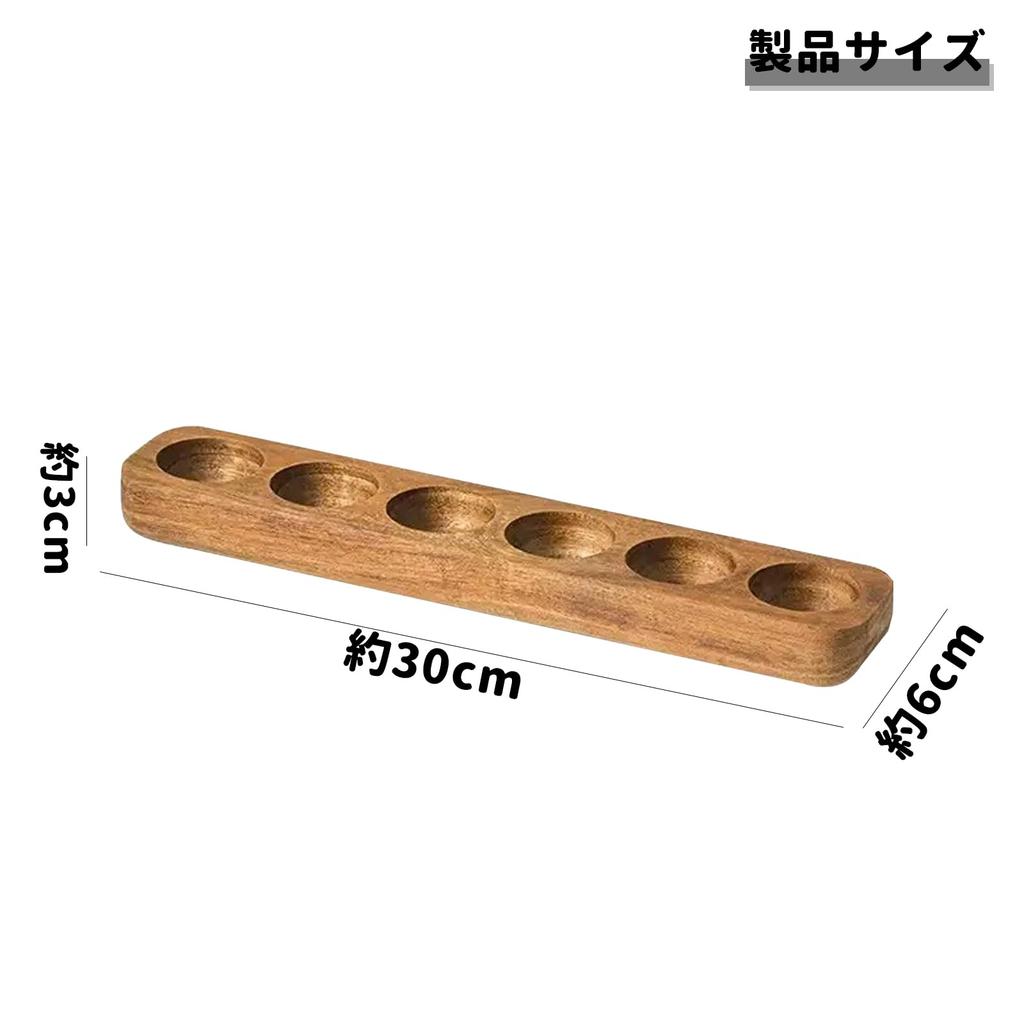 PAVIKE Wooden Egg Stand, 6-Grid Egg Holder, Egg Case, Egg Holder, Egg Storage Tray, Refrigerator, Kitchen Supplies