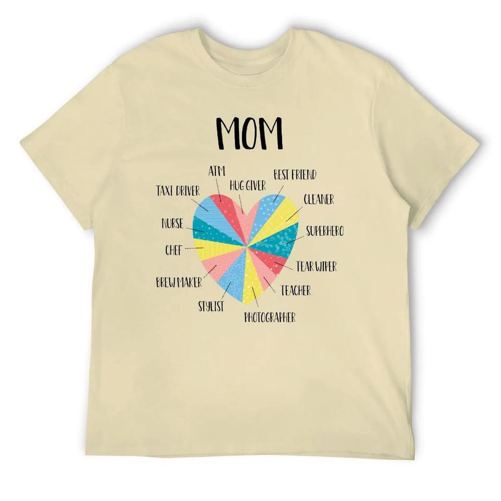 Mother's Day Mom Heart Multitasking Funny Mom Mom T-shirt Crewneck Campaign Top Tee Hipster Leisure Funny Geek USA Size
