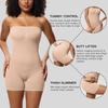 Compression Strapless Shortie Bodysuit for Women Tummy Control Shapewear Seamless Body Shaper with Removable Straps Slimming Fitness