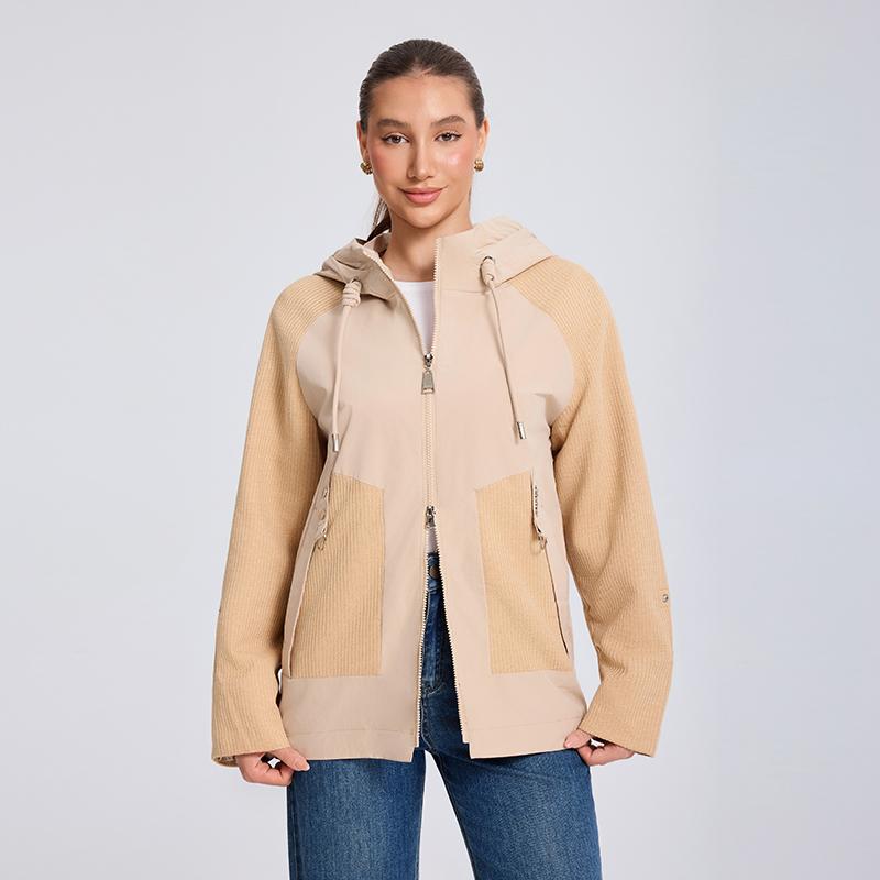 Women Jacket MODERN NEW SAGA Spring Women Coat Brand Autumn Lady Trench Coat Hooded Windbreaker Plus Size Patchwork