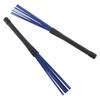 2 buc Manere Retractabile Negru Rigide Cauciuc Perii Tobe Jazz Bastoane Nylon Albastru