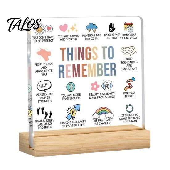 Wooden Base Table Ornament Motivational Mental Health Desktop Decoration, Acrylic Sign with Stand, Inspirational Desk Office Decor, for Therapy