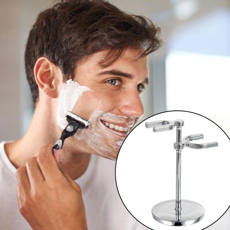 Space Saving Alloy Shaving Shavor and Brush Holder for Men's Grooming Essential Space Saving Shave Organizer