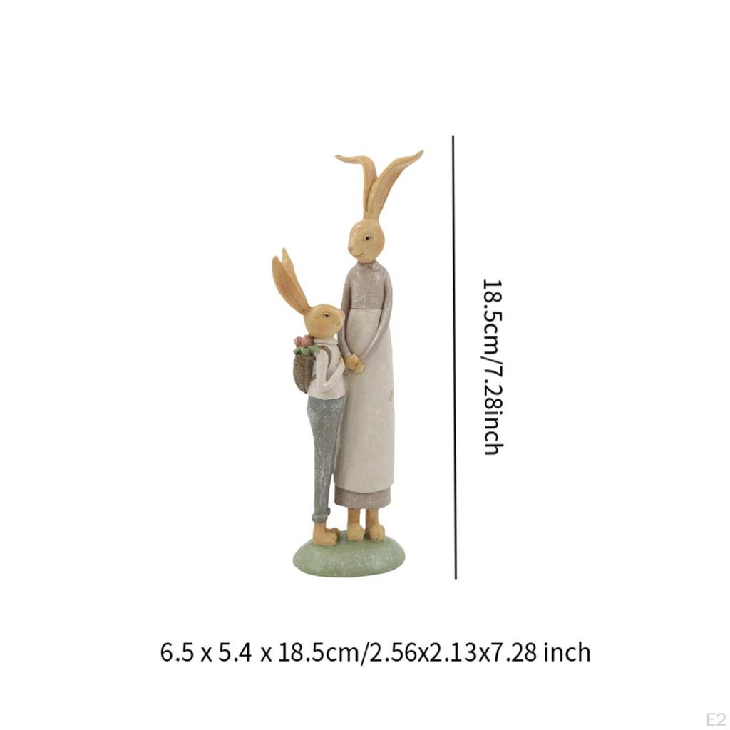 Bunny Family Resin Figure for Bonsai Shelf Decor