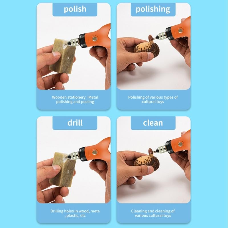 Cordless Rotary Tool Set 3.7V 18000rpm Grinding Device with 136 Accessories for Sanding Carving and Rusts Removal