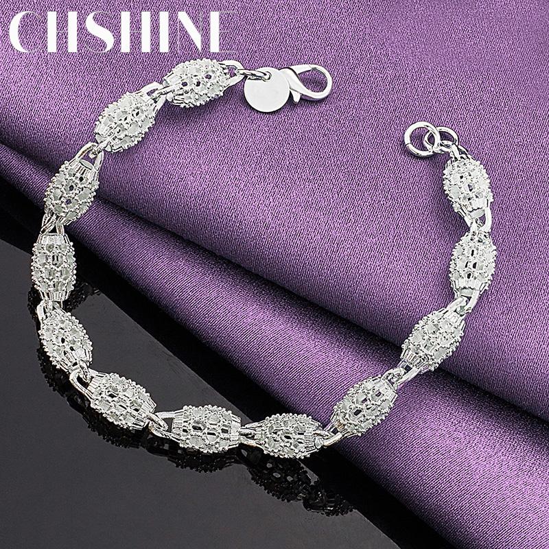 CHSHINE 925 Sterling Silver Hollow Round Chain Bracelet for Women Wedding Fashion Charm Jewelry