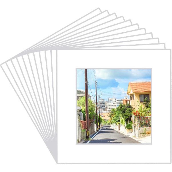 Prudiut 15 Pack 8x10 White Picture Mats, Frame Mattes for 5x7 Pictures Photo Frame Mat Core Bevel Cut Mat Board Show Kit for Photos, Prints, Artworks