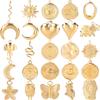 5pcs Geek Eye Stainless Steel Charm For Jewelry Making Supplies Ojo Turco Cute Gold Color DIY Owl Elephant Snake/Butterfly Charm