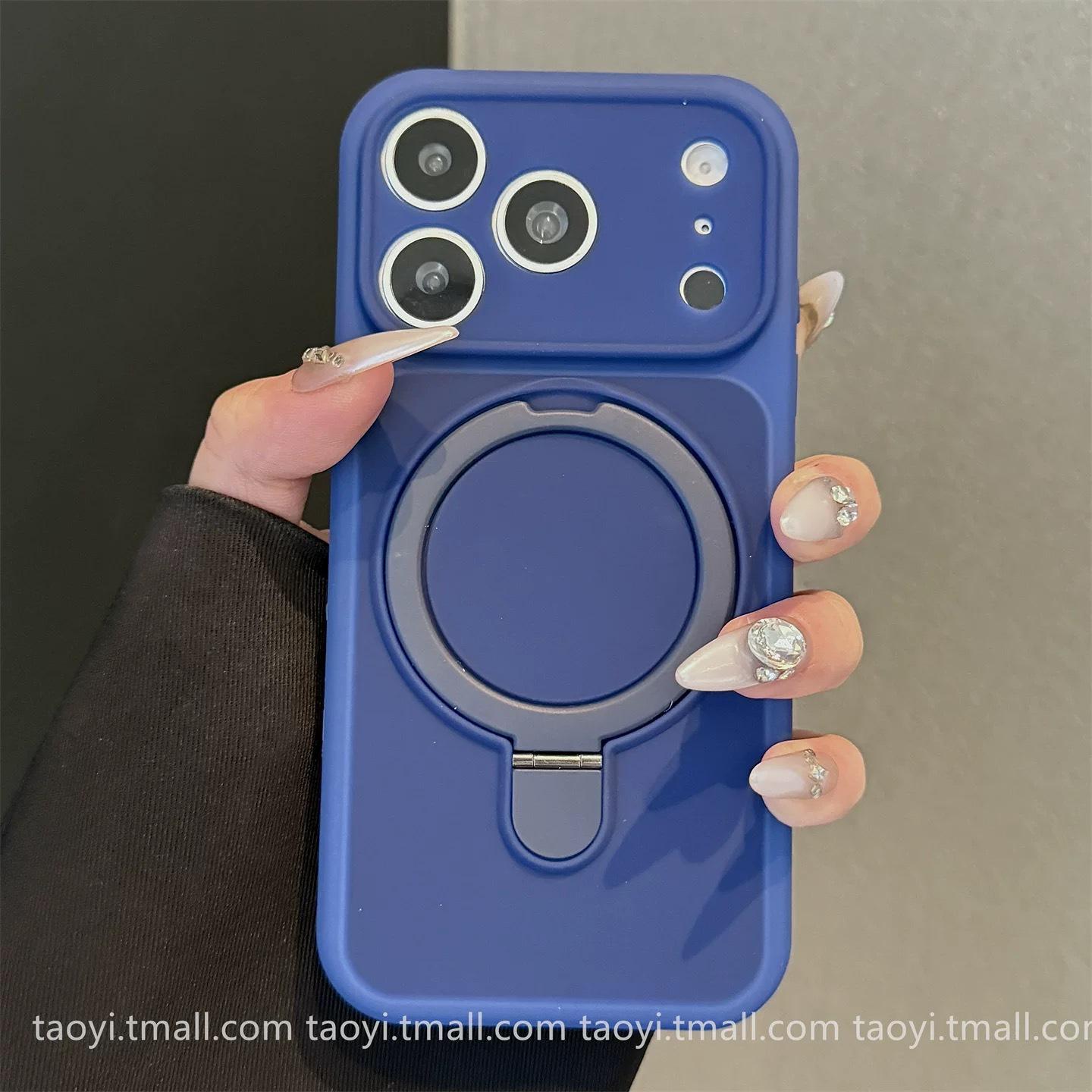 Premium Liquid Silicone Magnetic Stand Case for iPhone 17 Pro Max iPhone 17 Pro Max