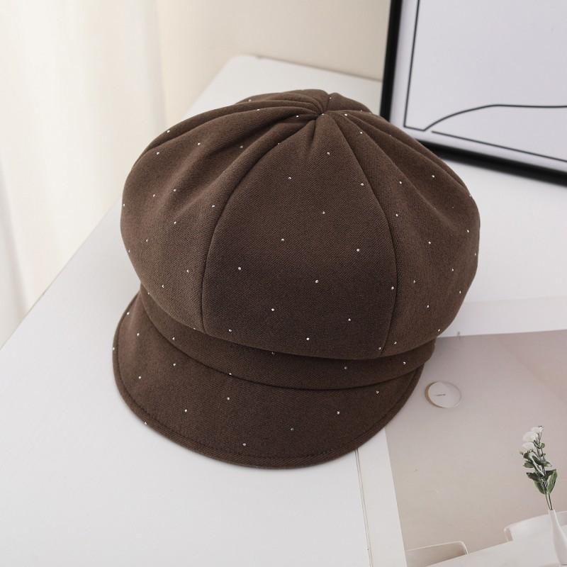 Minimalist Vintage Baseball Cap With Rhinestone Detail Womens Adjustable Wide Brim Hat Winter