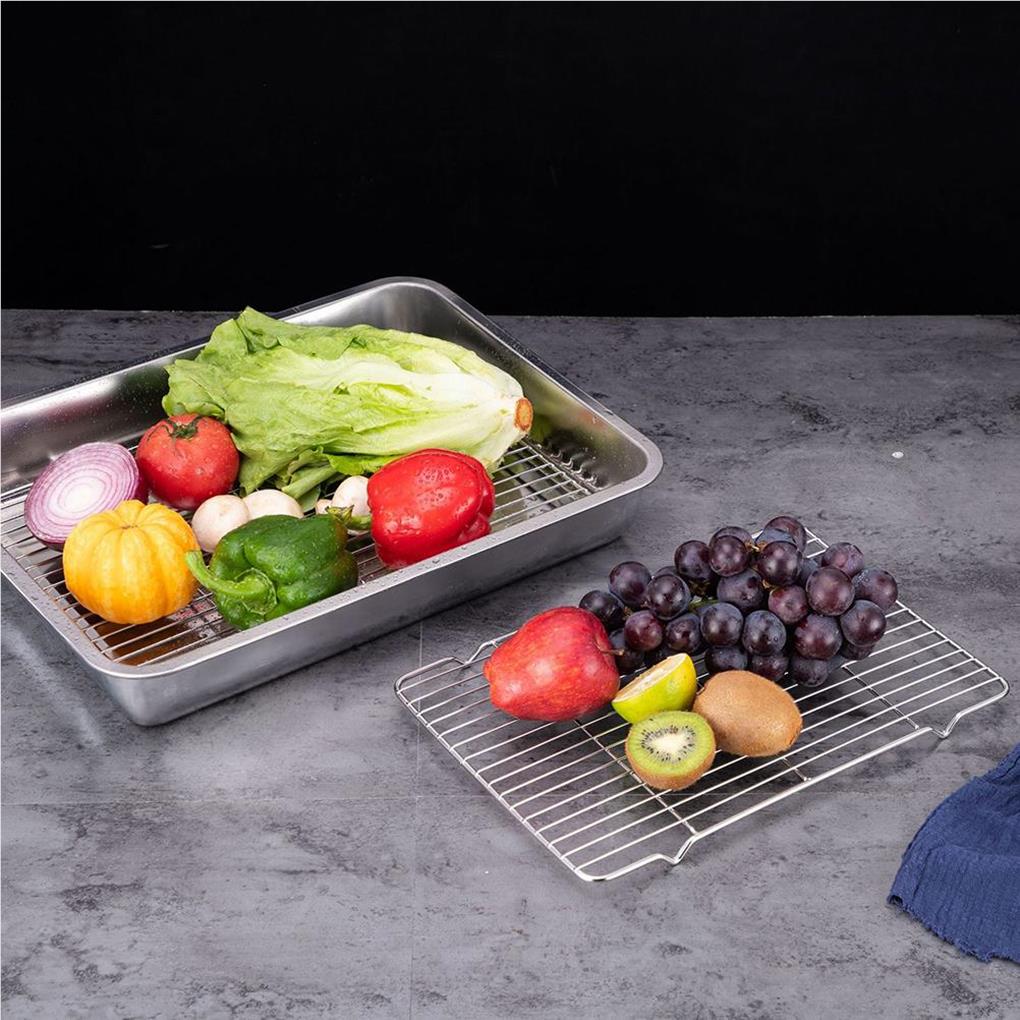 Grătar Plasă Raft de Răcire Instrument de Copt Oțel Inoxidabil Rezistent la Rugină Convenabil Gadget de Bucătărie Lavabil Durabil