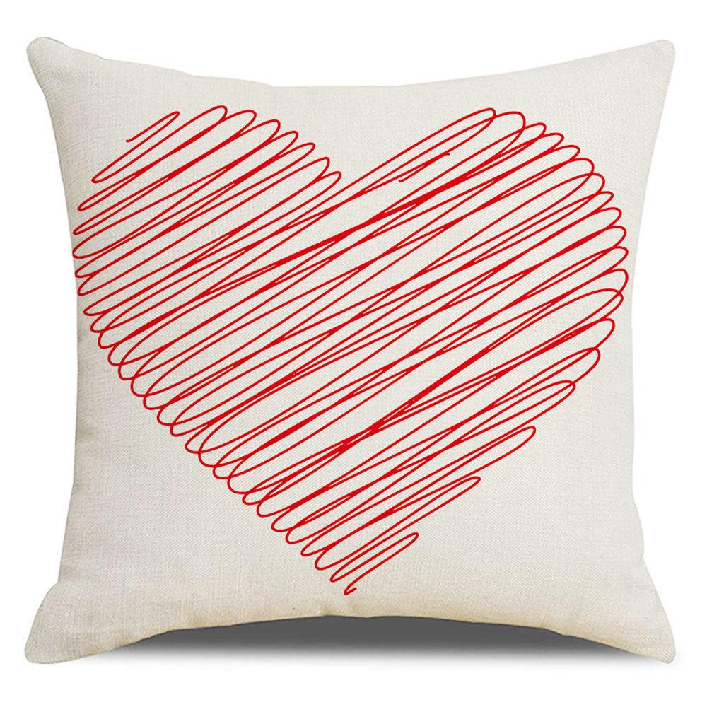Valentine's Day Pillow Cover New Letter Love Sofa Cushion Cover Short Plush Cushion Pillow