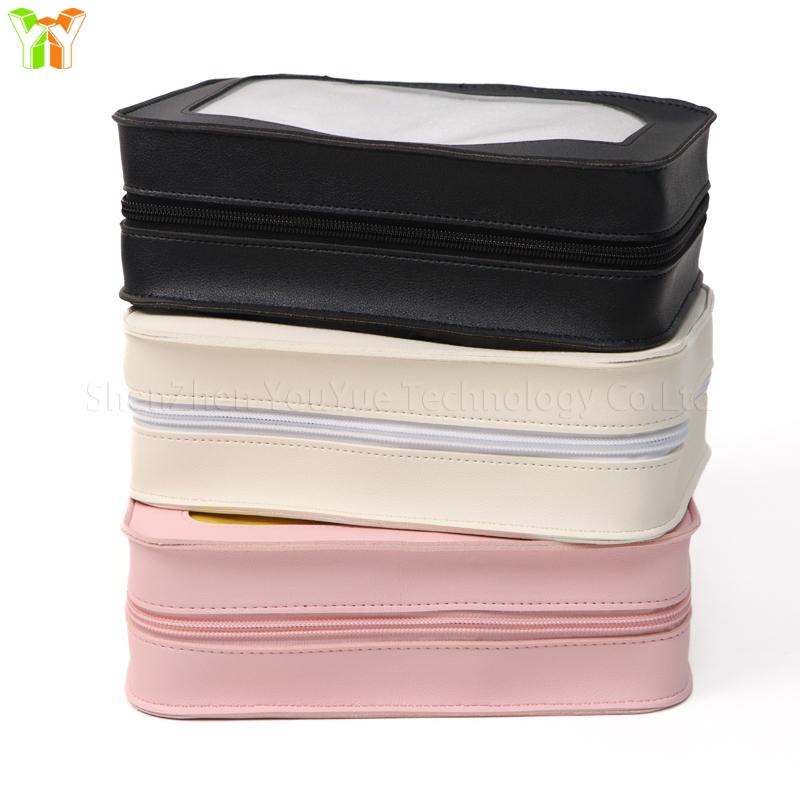 Toiletry Case Travel Transparent Cosmetic Bag with Zipper Portable Make up Organizer Compact Leather Cosmetic Case With Zipper
