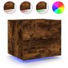 Table de chevet murale - Maison Exclusive - LED RVB intégrées - Chêne fumé - Bois d'ingénierie 50x39x41 cm