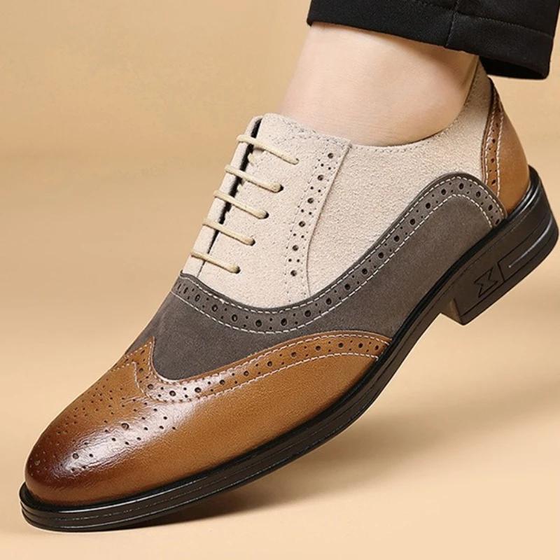 Luxury Men Dress Shoes Retro Brogue Shoes For Men Comfortable Business Casual Footwear High Quality Men Party Wedding Shoes