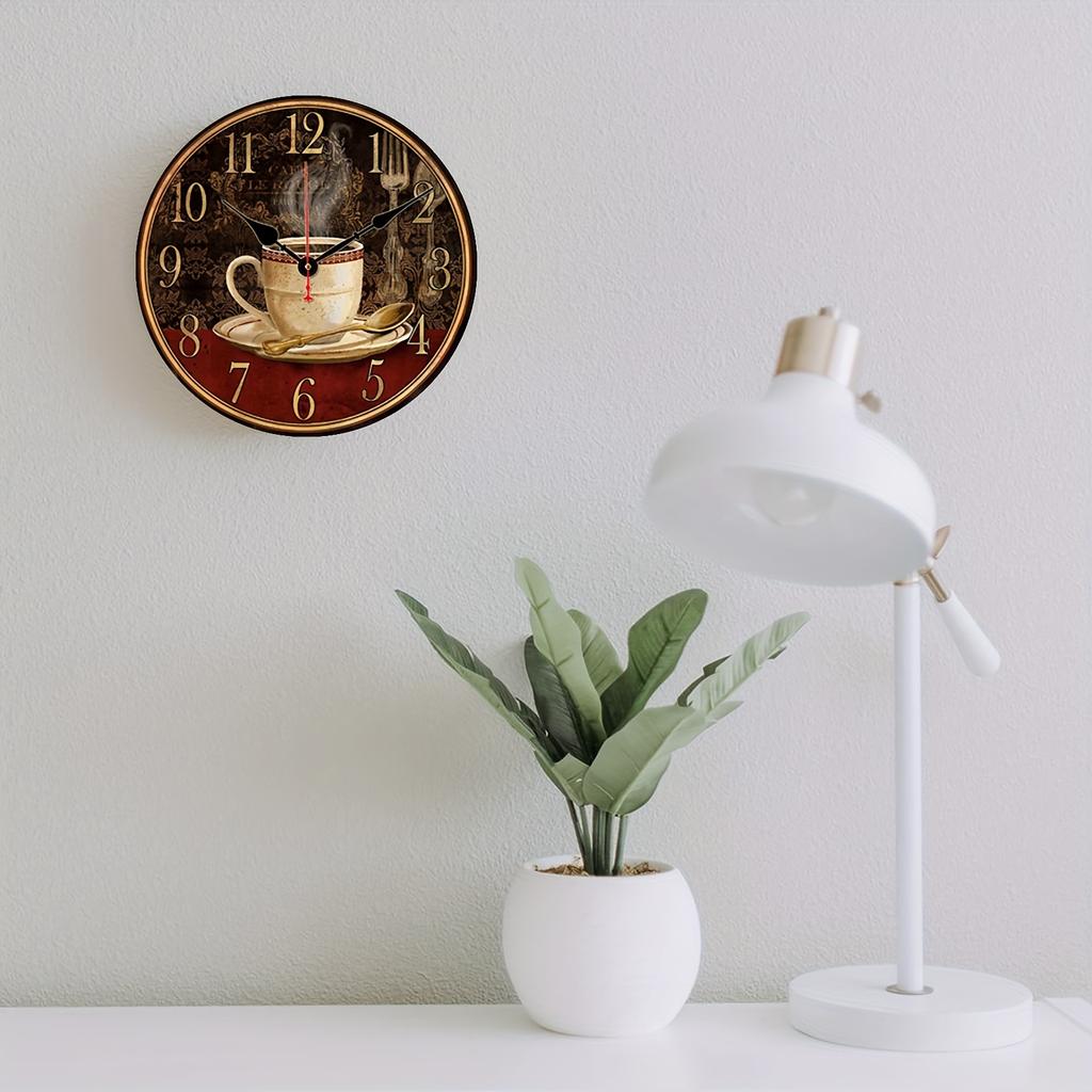 10-Inch Non-Ticking Wall Clock Silent Clock Vintage Home Decor for Living Room Kitchen Bedroom Coffee AA Battery (not Included)