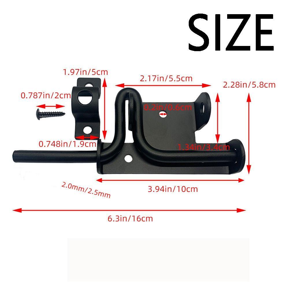 Heavy Duty Door Slide Bolt Lock Solid Construction Black Door Lock Reinforced Rust-resistant Garden Gate Guardrail Fence Lock