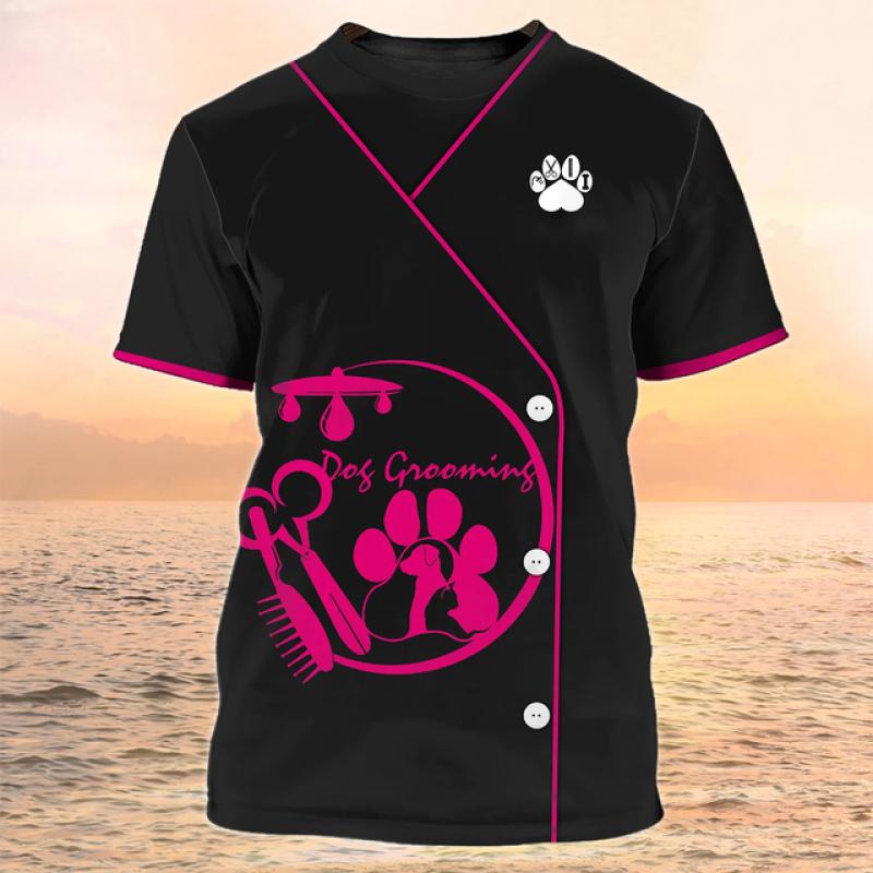 Tričko s krátkým rukávem pro štěňata, unisex, módní uniforma, letní šaty s výstřihem do O-neck, dámské tričko s krátkým rukávem ve velikosti Harajuku