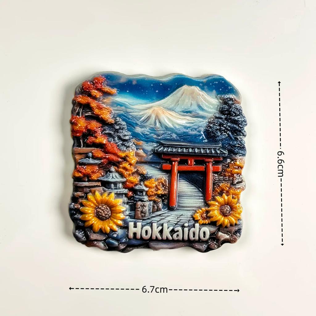 Japan Tokyo Tower Mount Fuji Hokkaido Resin Fridge Magnet Stickers Travel Souvenir Gift Landscape Refrigerator Magnet Home Kitchen Decor