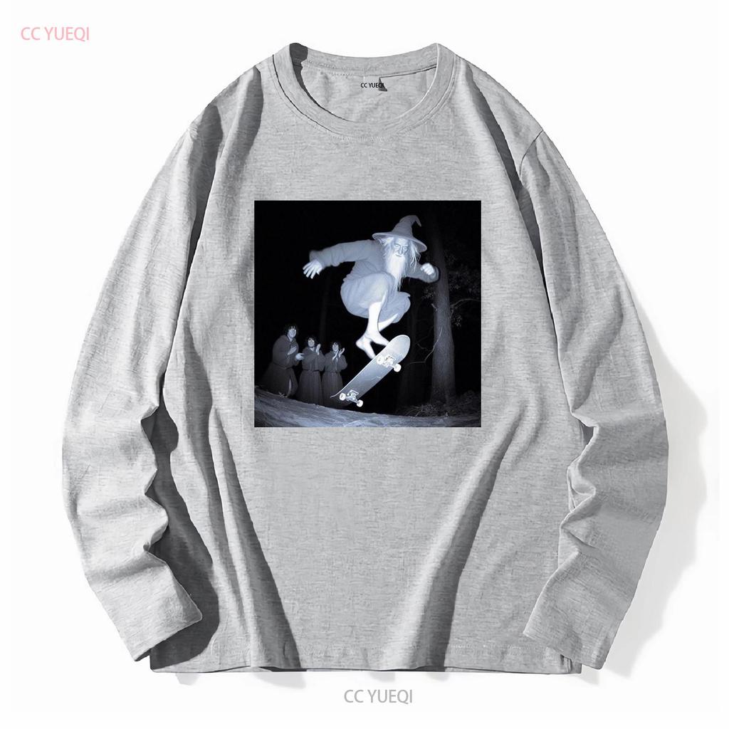 Skate Wizard T Shirt Long Or Short Sleeves Vintage Washed Soft Casual Stylish Graphic Streetwear Top For Everyday Wear