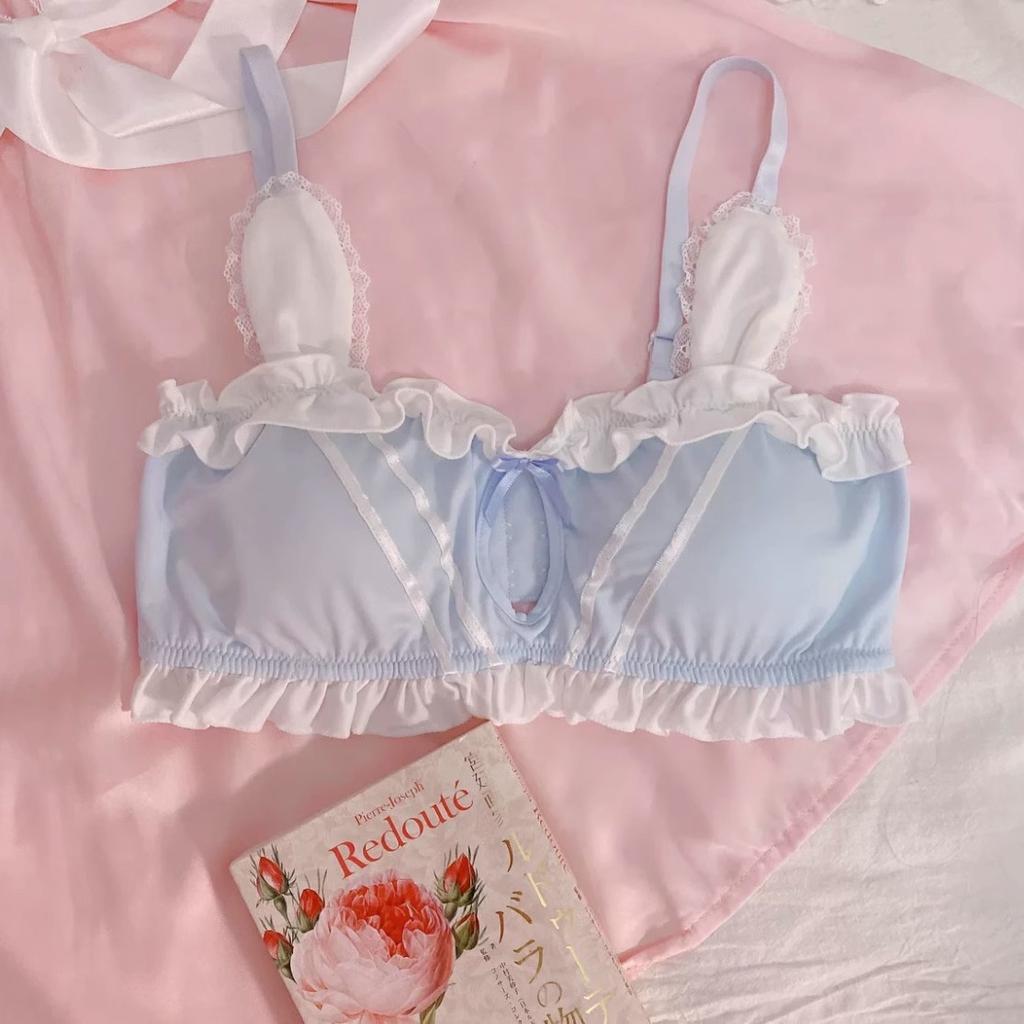 Girls Cute Bras Wireless Underwear Girls Bras Hollow Out Lingerie