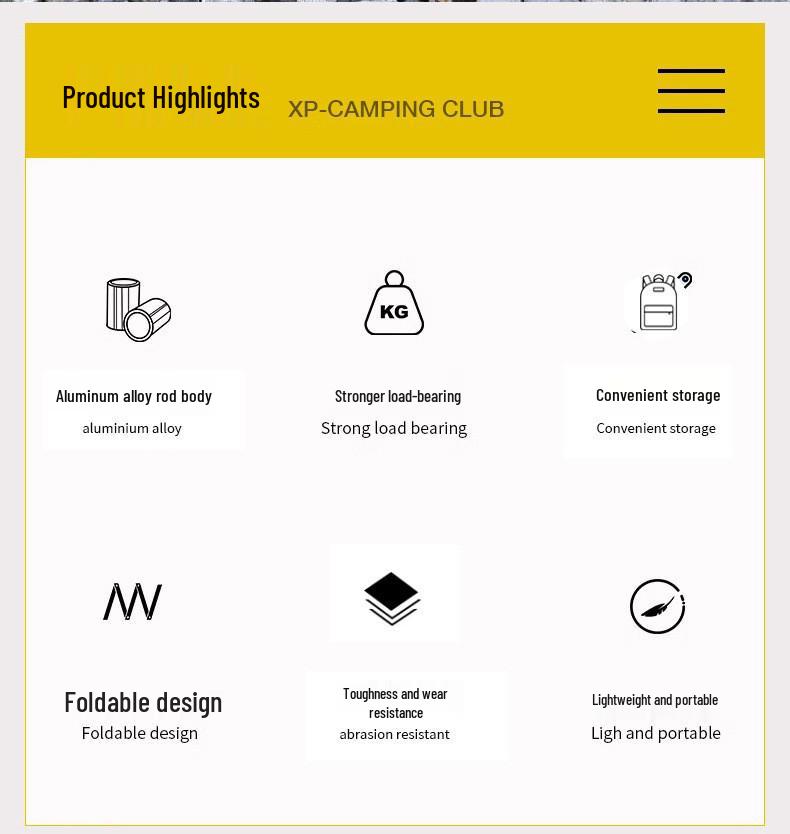 Ultraleichter tragbarer faltbarer Aluminium-Campinghocker