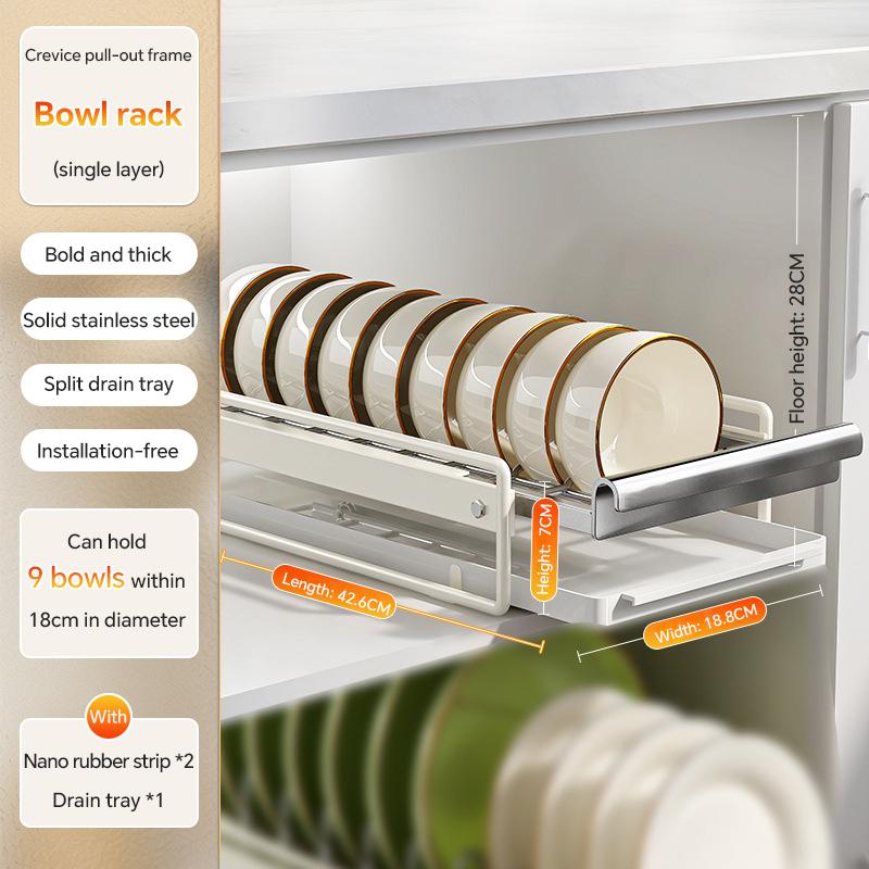 Bowl And Plate Storage Box Draining Rack Bowls Dish Storage Rack Multifunctional Home Storage Rack Drawer-type Dish Rack 5159₽