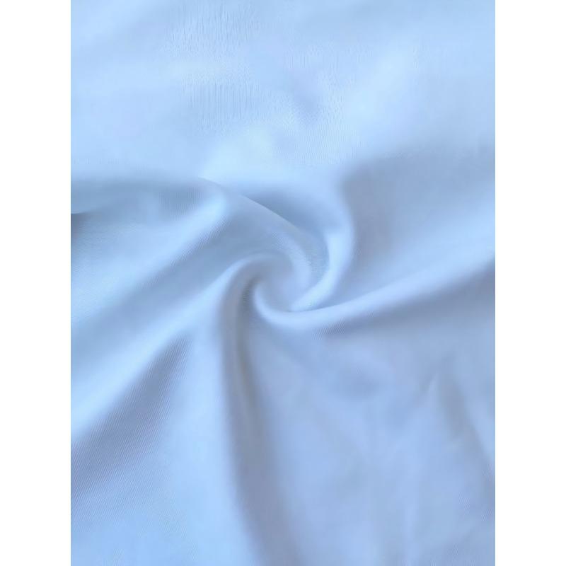 Women's large size short-sleeved round neck T-shirt 3D white background watercolor blue flower
