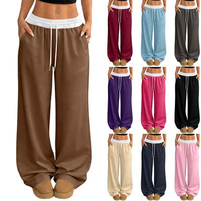 Women's Casual And Fashionable  Elastic Waist Loose Wide Leg Pants