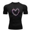 Men's Compression Fitness Sports T-shirt, Thorn Heart Patter