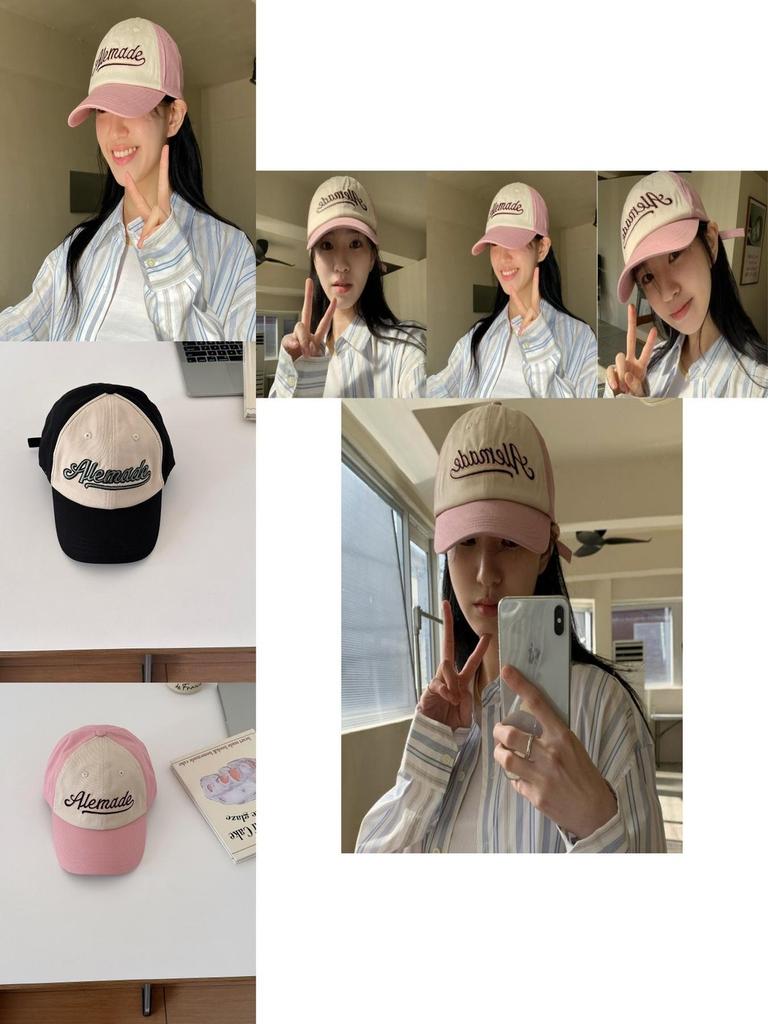Vintage-inspired Pink Baseball Cap For Women Stylish Letter Design Breathable Sun Protection Hat