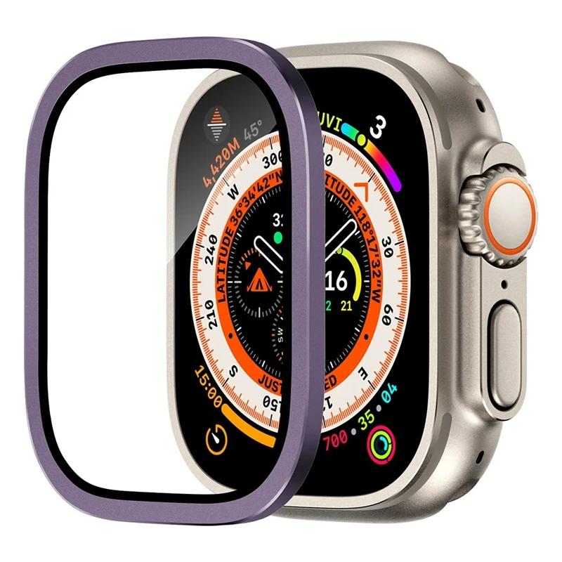 Tempered Glass for Apple Watch Ultra 49mm Titanium Metal Frame Anti-Scratch Film for Series Ultra 2 Screen Protector Accessories