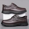 Men's Leather Shoes Flat Casual Shoes Male Footwear Soft Comfortable Black