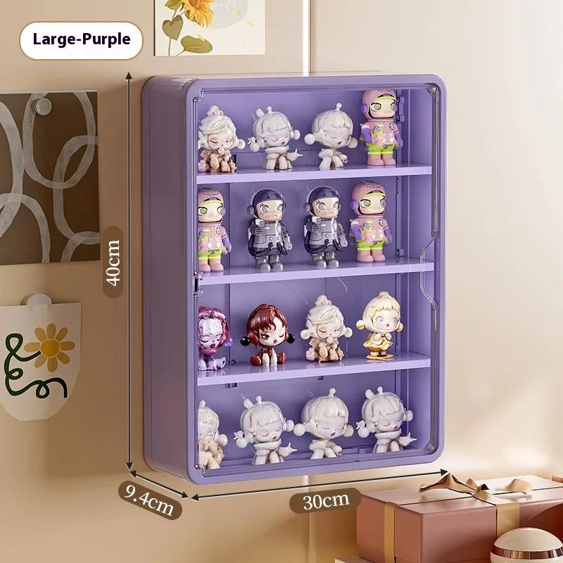Wall-mounted doll magnetic doll display cabinet dust-proof doll hand box