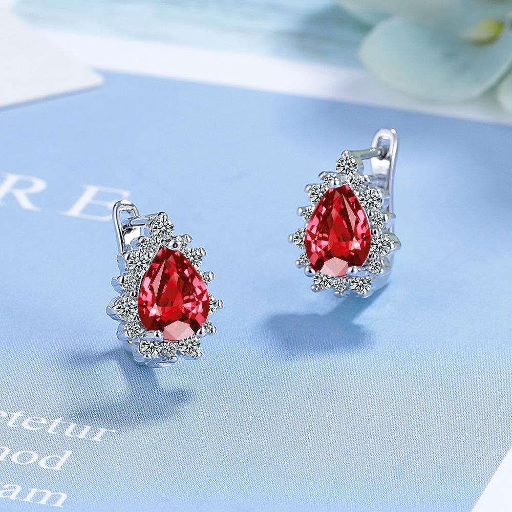 

Серьги-пряжки из циркония с искрящейся каплей воды, французские элегантные серьги с платиновым покрытием copper