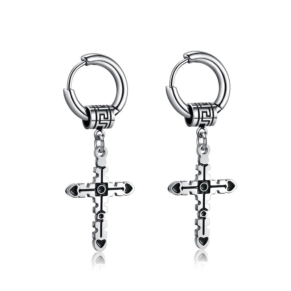 New Stainless Steel Men s Round Wire Open Earrings Ear Buckles, Personality Hipster Men s Earrings