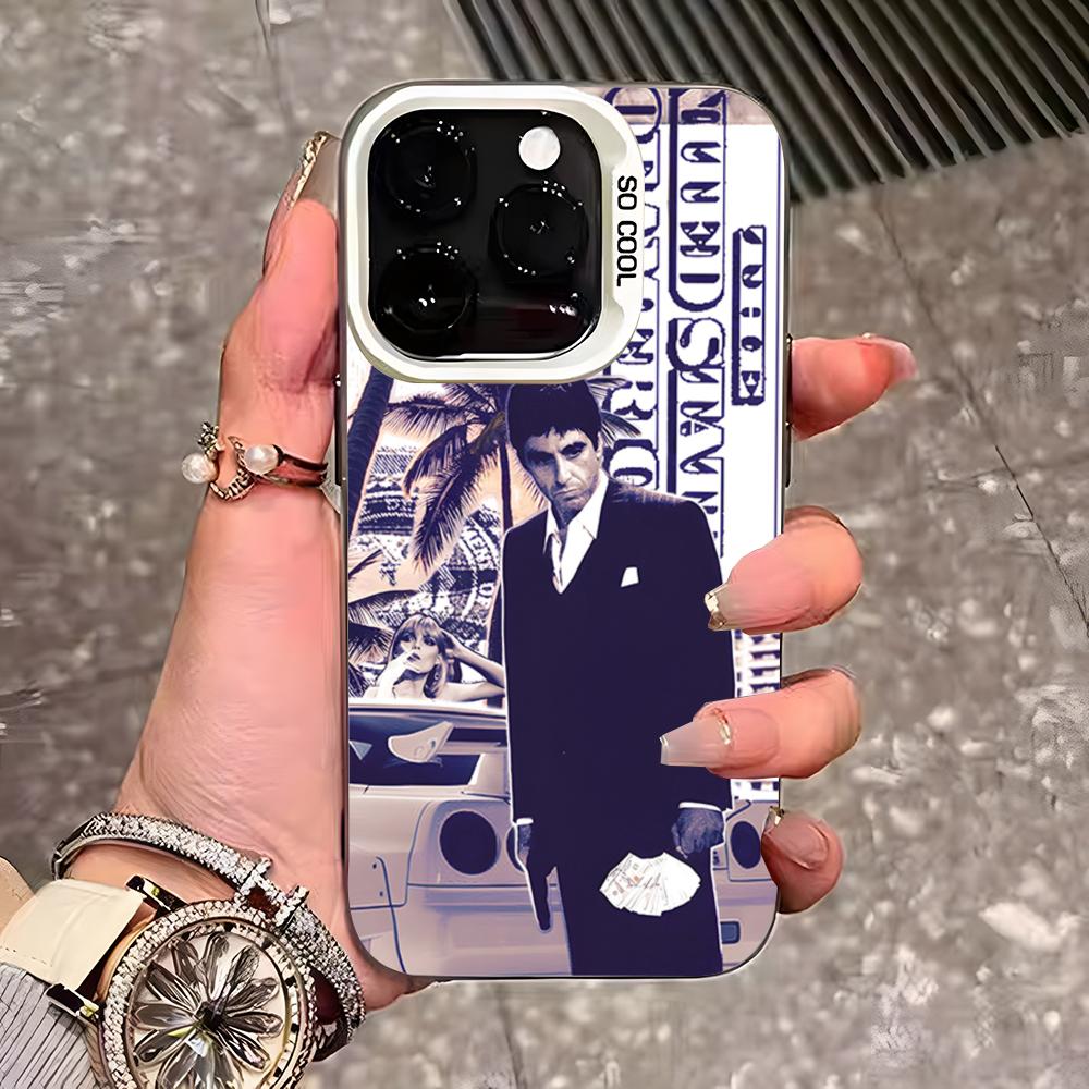 

S-Scarface Phone Case For IPhone 17 Pro Max 16 Pro Max 15 14 13 11 12 Mini Xs X Xr 7 8 Plus Se Color Silver Cover iPhone 15 Plus