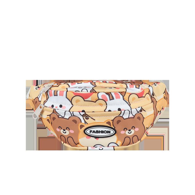 

Trendy Unisex Children s Crossbody Bag Stylish Nylon Animal Print Accessory For Boys And Girls Brown Bear