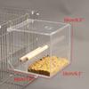 Dustproof Bird Food Box Hangable Feeding Box Automatic Bird Feeder Anti-spill Bird Food Container with Standing Perch