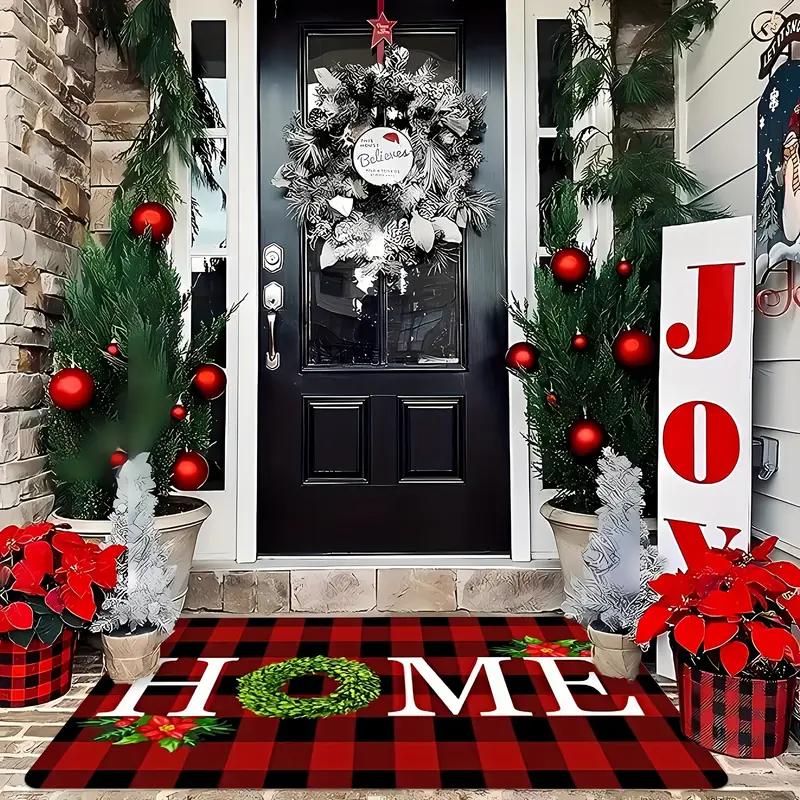 Christmas-Themed Carpet, Soft And Comfortable Entryway Floor Mat, Bathroom Shower Door Mat, Home Decoration