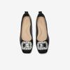BASTO Fashion Shiny Rhinestone Commuting Low-Cut Square Toe Women's Flats