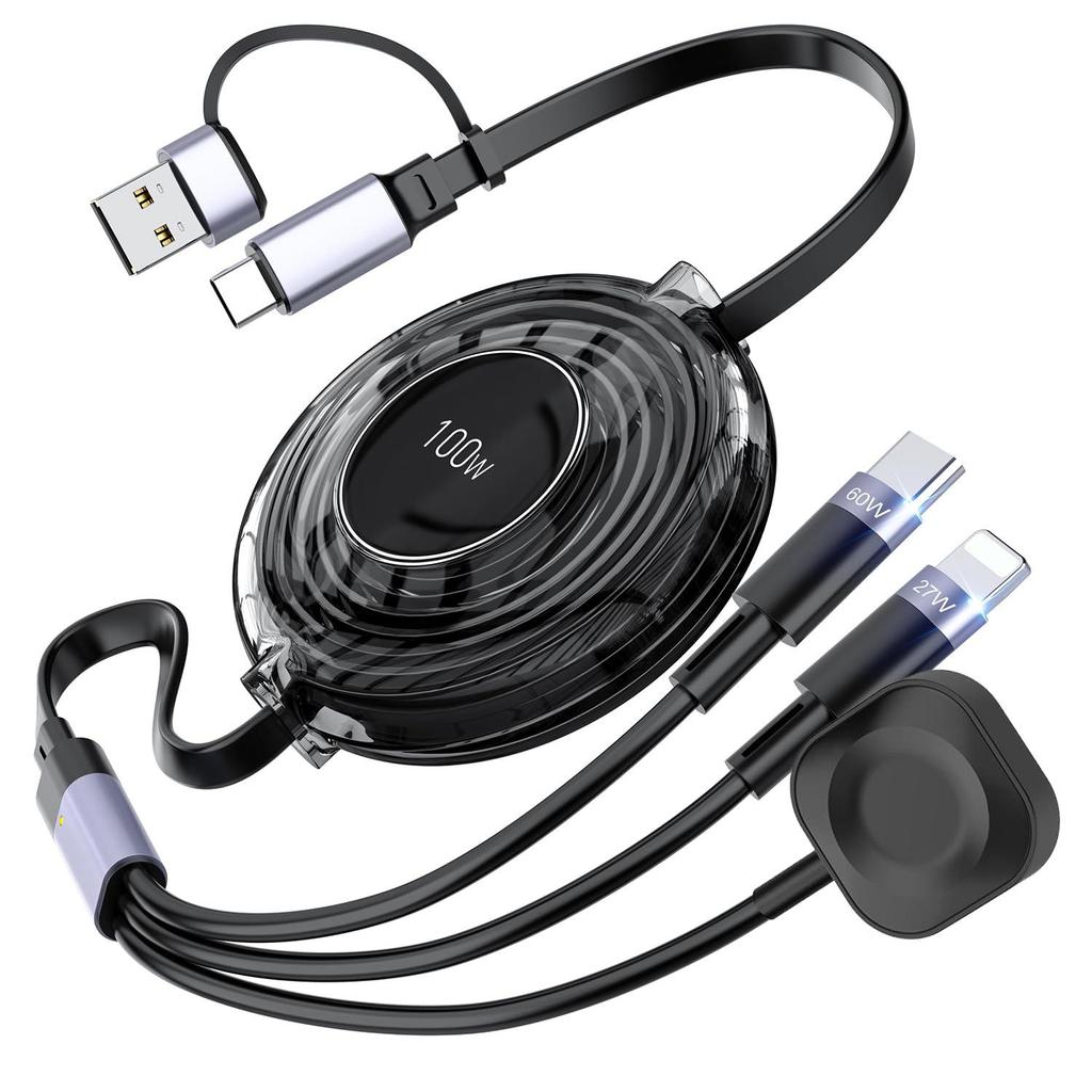 Multi-Purpose Magnetic Charging Watch with Retractable Mobile Phone Data Cable - Perfect for Creative Gifts