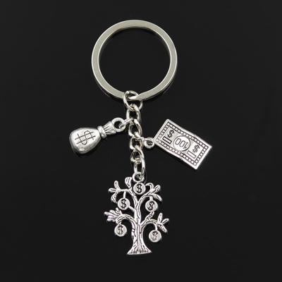 1PC Mode 30mm Schlüsselanhänger Schlüsselanhänger Schmuck Geld Baum Geldbörse Dollar Anhänger